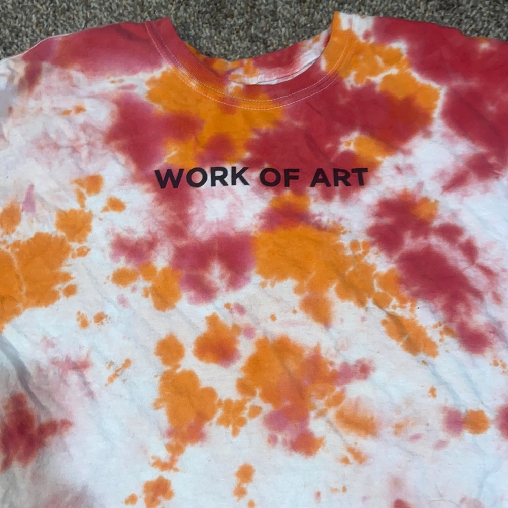 “Work of art “ tye dye shirt
